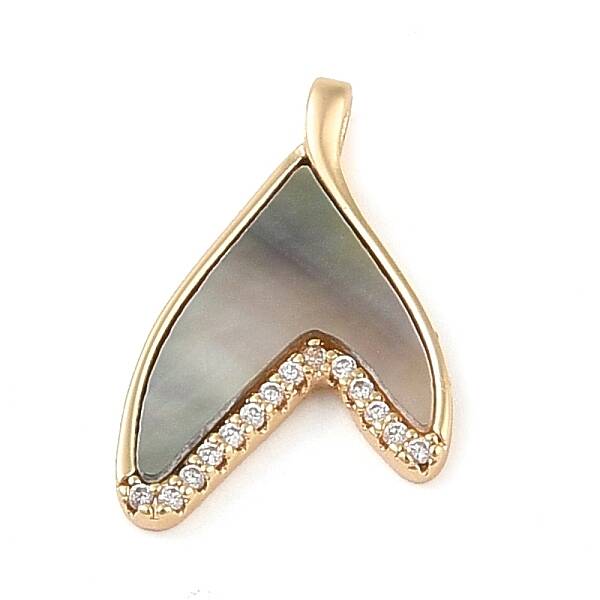 Brass Micro Pave Clear Cubic Zirconia Pendants