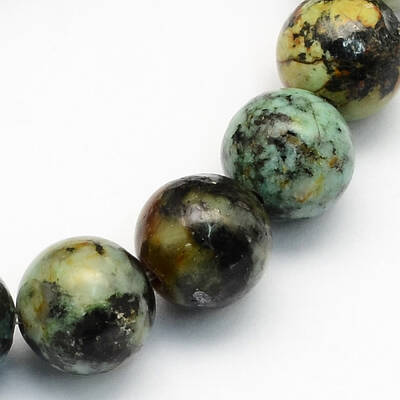 Natural African Turquoise(Jasper) Round Beads Strands