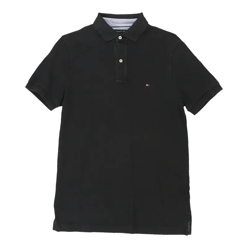 Tommy Hilfiger Polo Shirt - Small Black Cotton
