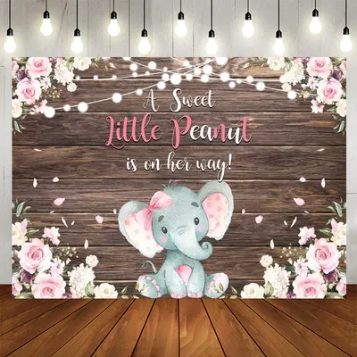 Aperturee A Little Peanut Is On Her Way Baby Shower Backdrop