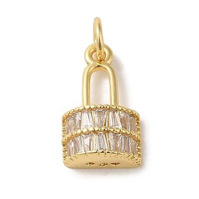 Brass Micro Pave Clear Cubic Zirconia Glass\n Pendants