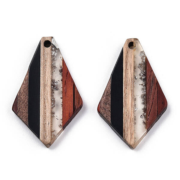 Transparent Resin & Walnut Wood Pendants