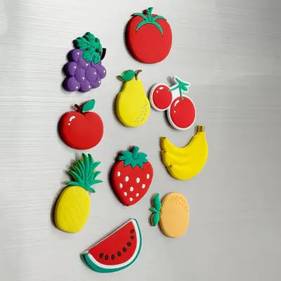 Fruit Design Fridge Magnet, 10pcs/set Cute Magnetic Sticker For Refrigerator, Creative Home Decoration