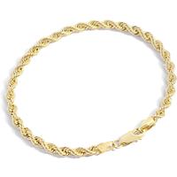 Unisex 14K Gold Plated Rope Chain Bracelet Thin Classic