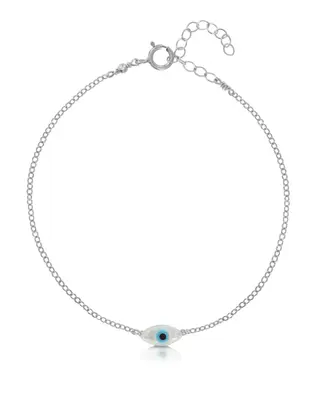 Mini Evil Eye Bracelet | Metal Color: Silver | Length: Adjustable 7 - 8 inches