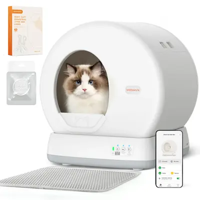 Meowant SC01 Self-Cleaning Cat Litter Box, Odor Removal/APP Control Smart Cat Litter Box with Mat & Liner