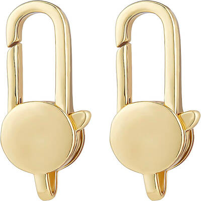BENECREAT 6pcs 18K Gold Plated Brass Lobster Claw Clasps Oval Trigger Holders for DIY Crafts Jewelry Making