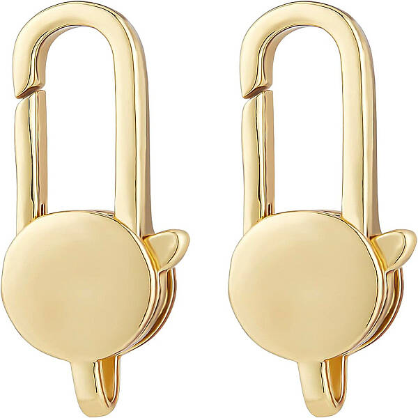 BENECREAT 6pcs 18K Gold Plated Brass Lobster Claw Clasps Oval Trigger Holders for DIY Crafts Jewelry Making
