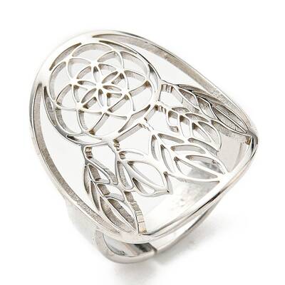 Non-Tarnish Adjustable 304 Stainless Steel Woven Web/Net with Feather Ring