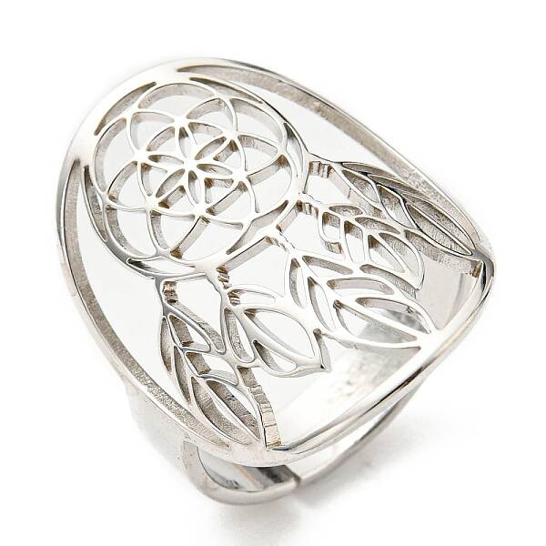 Non-Tarnish Adjustable 304 Stainless Steel Woven Web/Net with Feather Ring
