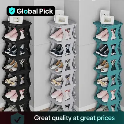 Multi-layer Vertical Removable Shoe Rack, 1 Count Modern Shoe Organizer Shelf, Easy Installation Shoe Storage Rack for Home D...