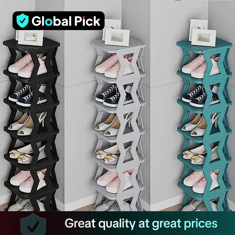 Multi-layer Vertical Removable Shoe Rack, 1 Count Modern Shoe Organizer Shelf, Easy Installation Shoe Storage Rack for Home D...