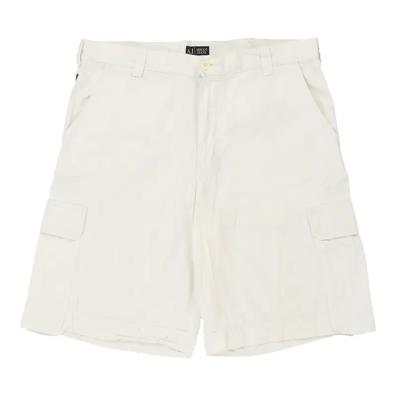 Armani Jeans Cargo Shorts - 37W 11L White Cotton