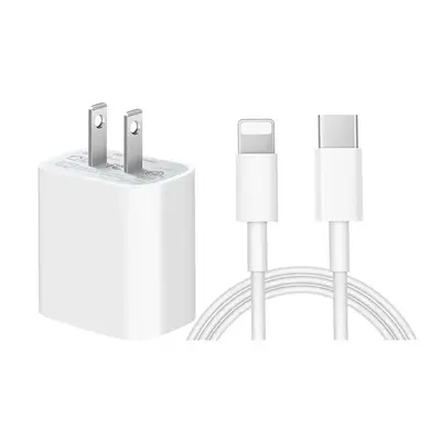 Summer Fast Charging Adapter Kit, PD 20W Type-C Fast Charging Charger & 1m Type-C Data Cable Compatible with iPhone iPad, Por...