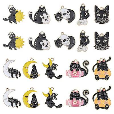 20Pcs 10 Style Alloy Enamel Pendants