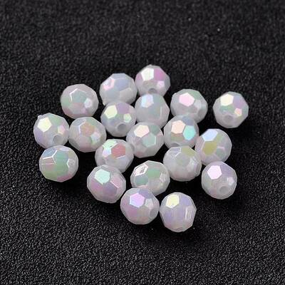 AB Color Plated Eco-Friendly Poly Styrene Acrylic Round Beads