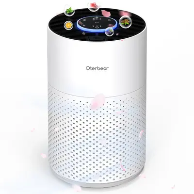 Compact Home Bedroom Air Purifier, Oterbear Air Purifier with H14 True HEPA 3-in-1 Filter, Sleep Mode and Fragrance Function,...