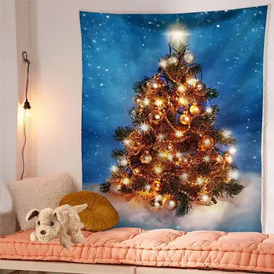 Glitter Christmas Galaxy Holiday Abstract Wall Tapestry - Aperturee