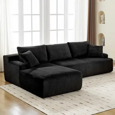 Garvee 106 Modular Sectional Sofa Cloud-Like L-Shaped Couch with Chaise Lounge Convertible Compression Sleeper No Assembly R...