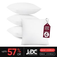 Lux Decor 4 Pack Throw Pillows - Hypoallergenic Filled Square Cushion Throw Pillow Inserts, Soft Fluffy & Lightweight Decorat...