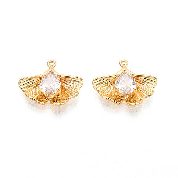 Brass Micro Pave Cubic Zirconia Pendants
