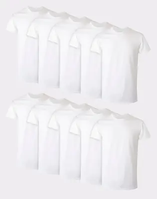 Hanes Men's Cotton Undershirt Super Value Pack Moisture-wicking White 10-pack Underwear Multi Comfortable Fit Soft Stretch Fa...