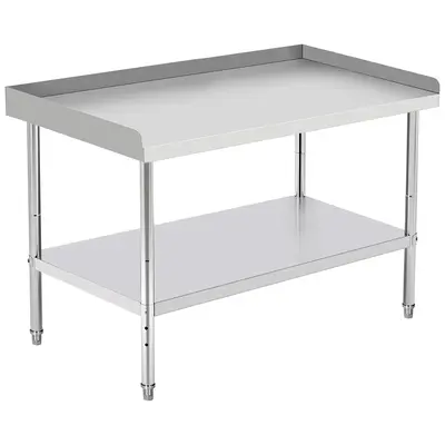 Garvee 60L x 24W x 30H Stainless Steel Grill Stand Table Inch NSF Certified Adjustable Legs 400 lbs Capacity 2 Edge B...