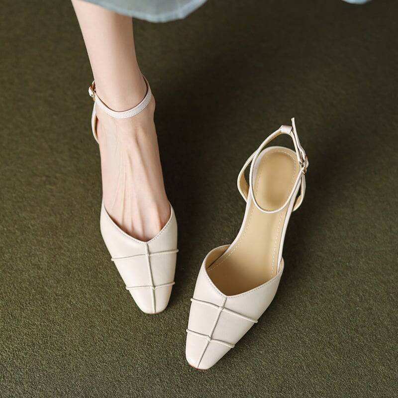 CHIKO Josianne Square Toe Kitten Heels Slingback Shoes