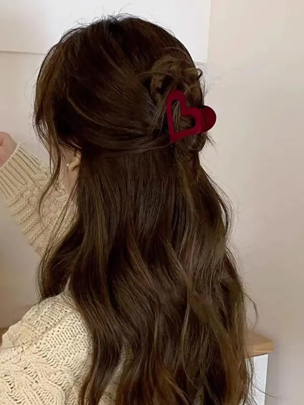 Women's Elegant Heart Design Hair Claw, Cute Trendy Hair Claw, Chic All-match Hair Accessories for Hairstyle Decor for Women ...
