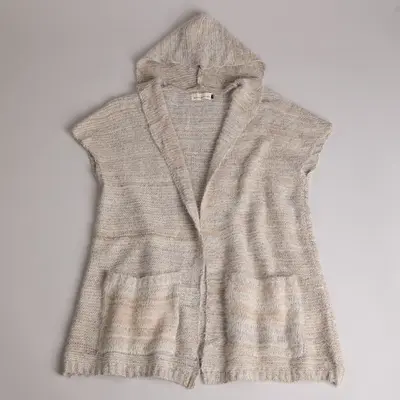 Soft Knit Short Sleeve Hooded Cardigan - S/M