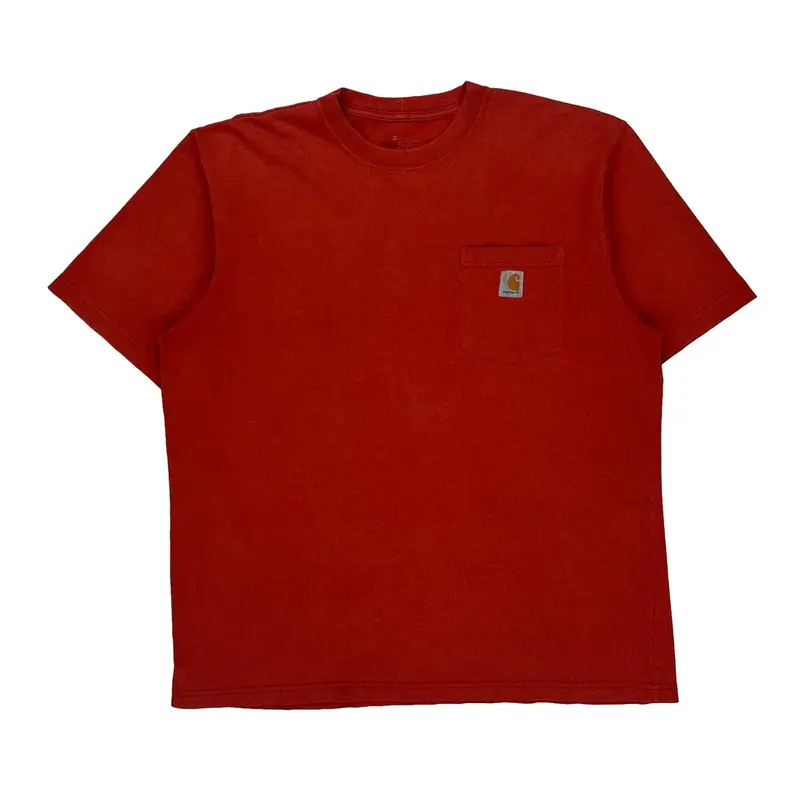 Carhartt T-Shirt - Large Red Cotton