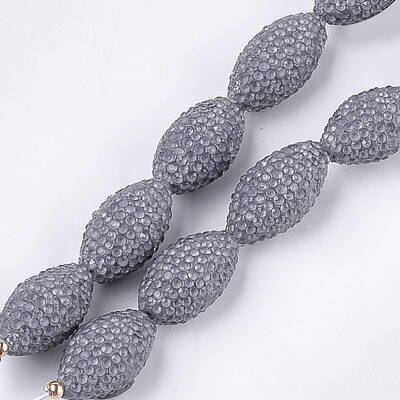 Handmade Polymer Clay Rhinestone Beads
