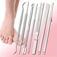Ingrown Toenail Pedicure Tool Kit(7 Counts/set), Foot Callus Remover Nail Manicure Kit Stainless Steel Nail Care Treatment fo...