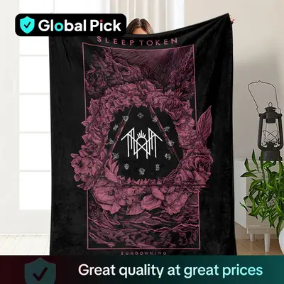 Sleep Token Pattern Flannel Blanket, Soft Warm Throw Blanket, Air-conditioned Room Blanket, Warm Nap Blanket for Home & Offic...