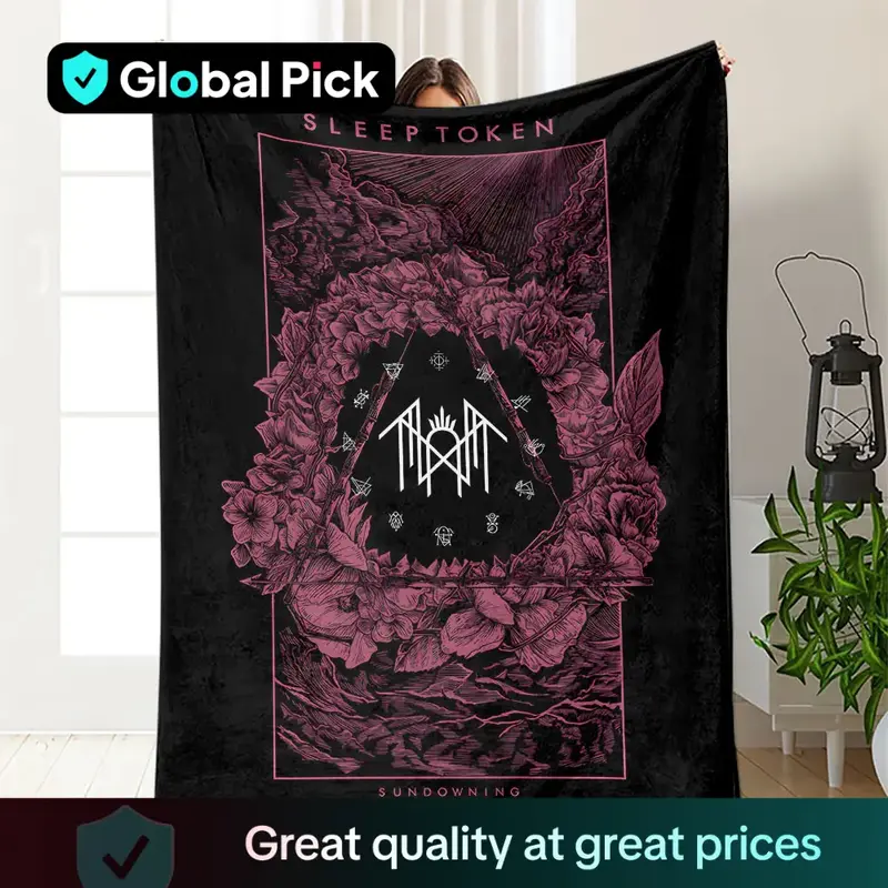 Sleep Token Pattern Flannel Blanket, Soft Warm Throw Blanket, Air-conditioned Room Blanket, Warm Nap Blanket for Home & Offic...