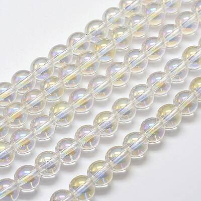 Electroplated Synthetic Quartz Bead Strands