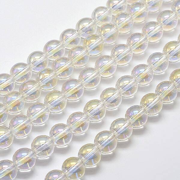 Electroplated Synthetic Quartz Bead Strands