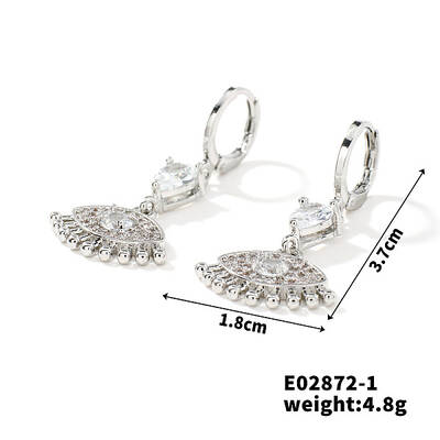 Hip-hop Fashion Copper & Micro Zirconia Hoop Earrings for Women
