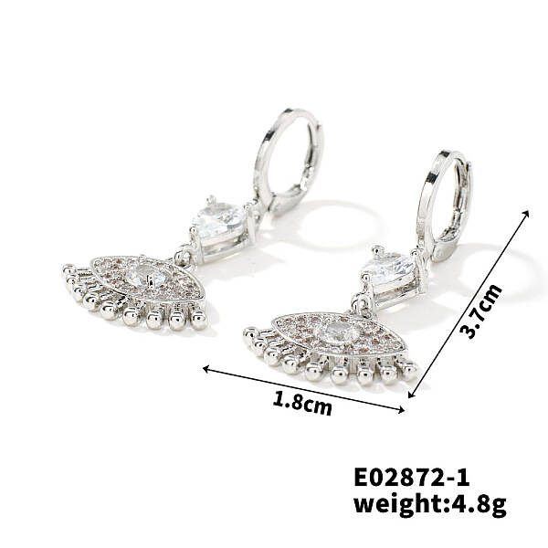 Hip-hop Fashion Copper & Micro Zirconia Hoop Earrings for Women