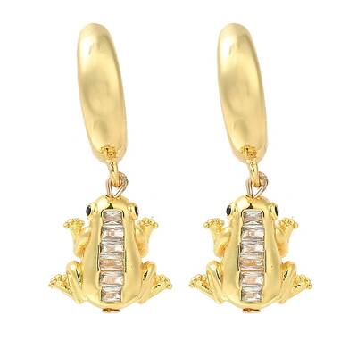 Rack Plating Forg Brass Micro Pave Cubic Zirconia Hoop Earrings
