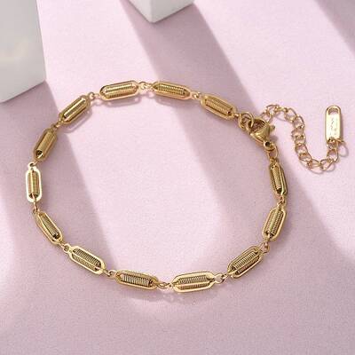304 Stainless Steel Spring Oval Link Chain Bracelets for Women Men