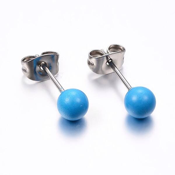 304 Stainless Steel Spray Painted Stud Earrings