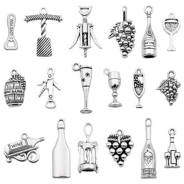 18Pcs 18 Style Tibetan Style Alloy Pendants Sets