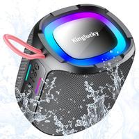 KINGLUCKY Waterproof Wireless Portable Speaker With Color LED Lights, Portable Audio Outdoor 3D Stereo Bass Luminous Home Sp...