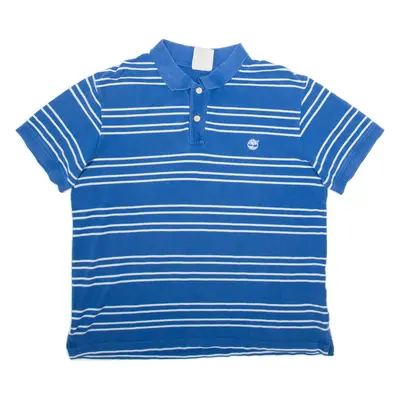 TIMBERLAND Mens Polo Shirt Blue Striped 2XL