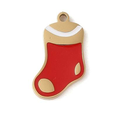 Christmas Theme Ion Plating(IP) 304 Stainless Steel Enamel Charms