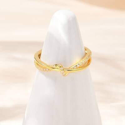 925 Sterling Silver Micro Pave Clear Cubic Zirconia Adjustable Cuff Rings for Women