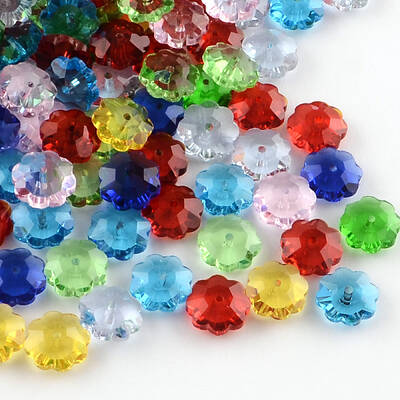 Flower Transparent Glass Beads