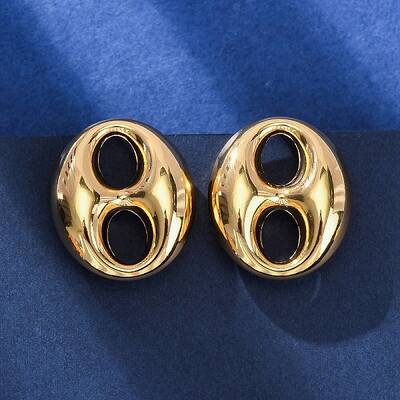 Oval 304 Stainless Steel Stud Earrings