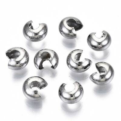 Tarnish Resistant 304 Stainless Steel Crimp Beads Covers